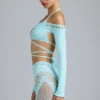 Pixie Embellished Cropped Shrug i isblå