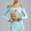 Pixie Embellished Cropped Shrug i isblå