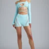 Pixie Embellished Cropped Shrug i isblå
