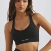 Plunge Neck Define Luxe Sports Bra i svart