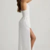 Pryana Plunge Cross-Back Maxi-kjole i hvitt
