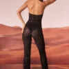 Ramona jumpsuit med pynt og dyp utringning i svart
