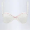 Ravello Broderie Anglaise balconette-bikinitopp med bøyle i hvitt