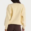Ribbestrikket oversized genser i sitron