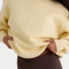 Ribbestrikket oversized genser i sitron