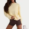 Ribbestrikket oversized genser i sitron
