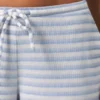 Ribbet jersey-bukse med lav midje i blå striper