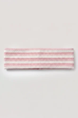 Ribbet jersey-pannebånd med rosa striper