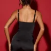 Romera satenkorsett-Playsuit i svart