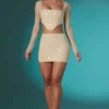 Romy pyntet bodycon-miniskjørt i blonder i elfenben