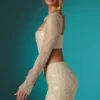 Romy pyntet bodycon-miniskjørt i blonder i elfenben