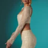 Romy pyntet bodycon-miniskjørt i blonder i elfenben