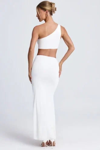 Rosalia Hardware Detail One-Shoulder Maxikjole i hvitt