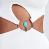 Rosalia Hardware Detail One-Shoulder Maxikjole i hvitt