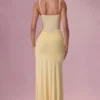 Rosina Mesh Draped Bridesmaid Kjole i Butter Yellow