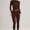Roux Modal Mid-Rise Cropped Leggings i sjokoladebrun