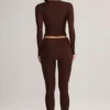 Roux Modal Mid-Rise Cropped Leggings i sjokoladebrun