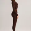 Roux Modal Mid-Rise Cropped Leggings i sjokoladebrun