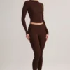 Roux Modal Mid-Rise Cropped Leggings i sjokoladebrun