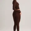 Roux Modal Mid-Rise Cropped Leggings i sjokoladebrun