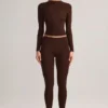 Roux Modal Mid-Rise Cropped Leggings i sjokoladebrun