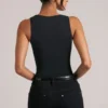 Rumi Deep Plunge Halterneck Bodyer i svart