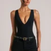 Rumi Deep Plunge Halterneck Bodyer i svart