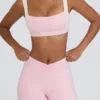 Rynkede minishorts i blekrosa melert
