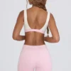 Rynkede minishorts i blekrosa melert