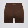 Rynkede minishorts i pekannøttmarmor