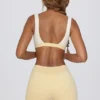 Rynkede minishorts i sitronmarmor
