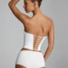 Sabrine Slinky Jersey Hotpants med lav midje i hvitt
