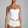 Sabrine Slinky Jersey Hotpants med lav midje i hvitt