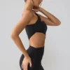 Shyla Slinky Jersey Ruched Cut Out minikjole i svart