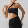 Shyla Slinky Jersey Ruched Cut Out minikjole i svart