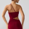 Shyla Slinky Jersey Ruched Cut Out Minikjoler i Ruby