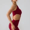 Shyla Slinky Jersey Ruched Cut Out Minikjoler i Ruby
