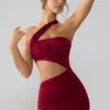 Shyla Slinky Jersey Ruched Cut Out Minikjoler i Ruby
