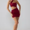 Shyla Slinky Jersey Ruched Cut Out Minikjoler i Ruby
