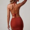 Signature Side Tie Sarong i solnedgangsoransje
