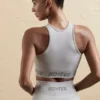Sømløs crop-top med racerrygg i sølv