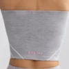 Soft Active bandeau-top med kontrastkanter i melert grå