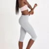 Soft Active Capri-leggings i grå melert