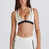 Soft Active Contrast Mini Shorts i elfenben