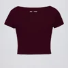 Soft Active crop-top med hjerteformet utringning i burgunder
