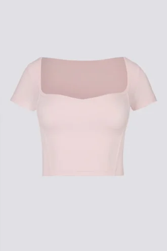 Soft Active crop-top med hjertehals i ballettrosa