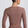 Soft Active crop-top med hjerteutringning i mokka