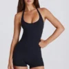 Soft Active halterneck-unitard i svart