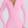 Soft Active-jakke med glidelås i babyrosa