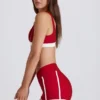 Soft Active kontrast-shorts i mørkerød